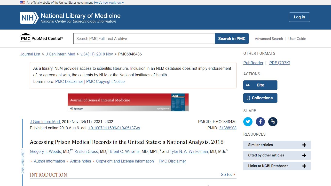 Accessing Prison Medical Records in the United States: a National ...